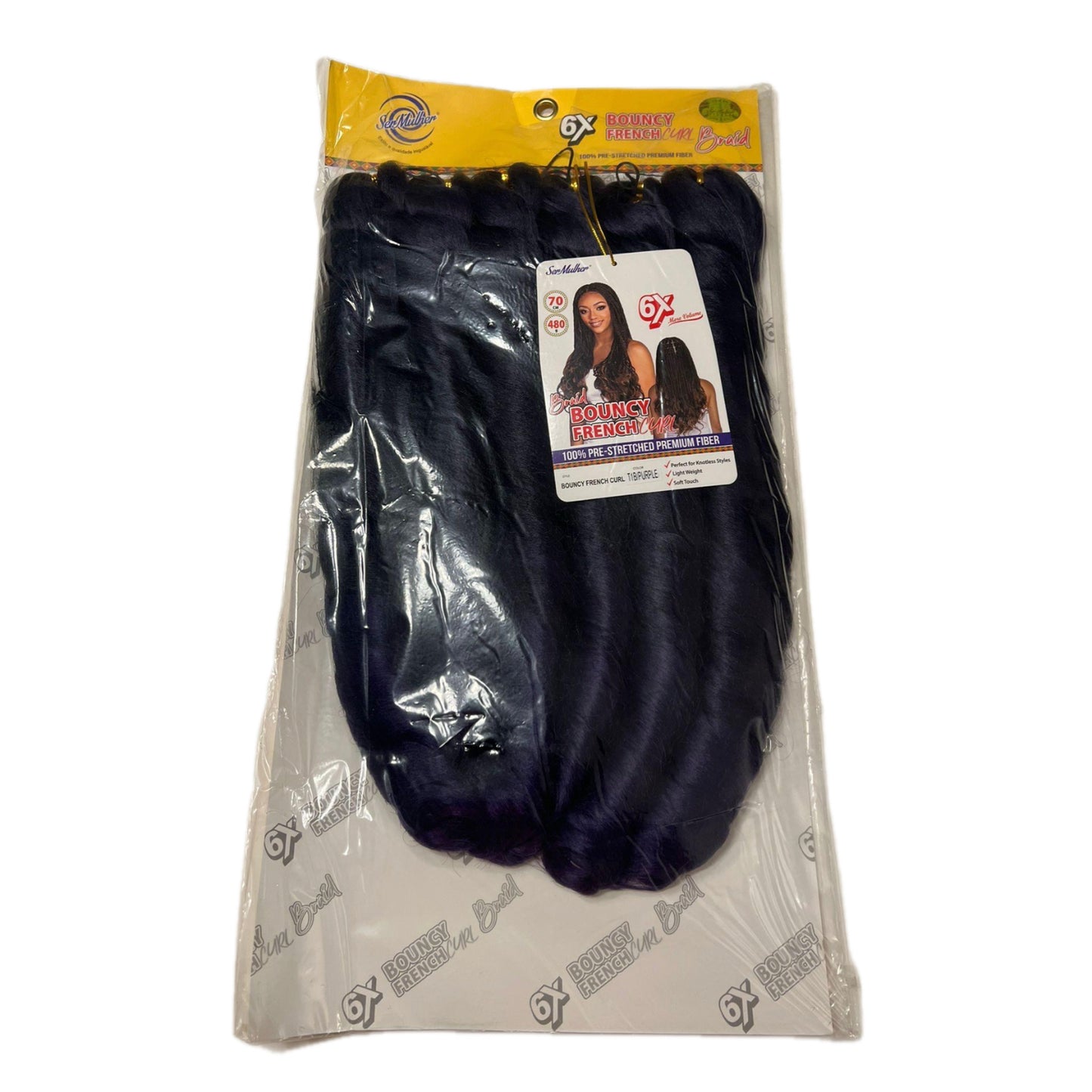 Bouncy French curl T 1B/purple