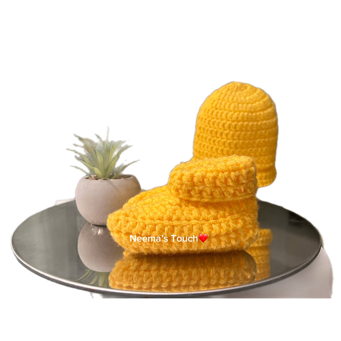 Handmade Yellow Hat & Boot Set