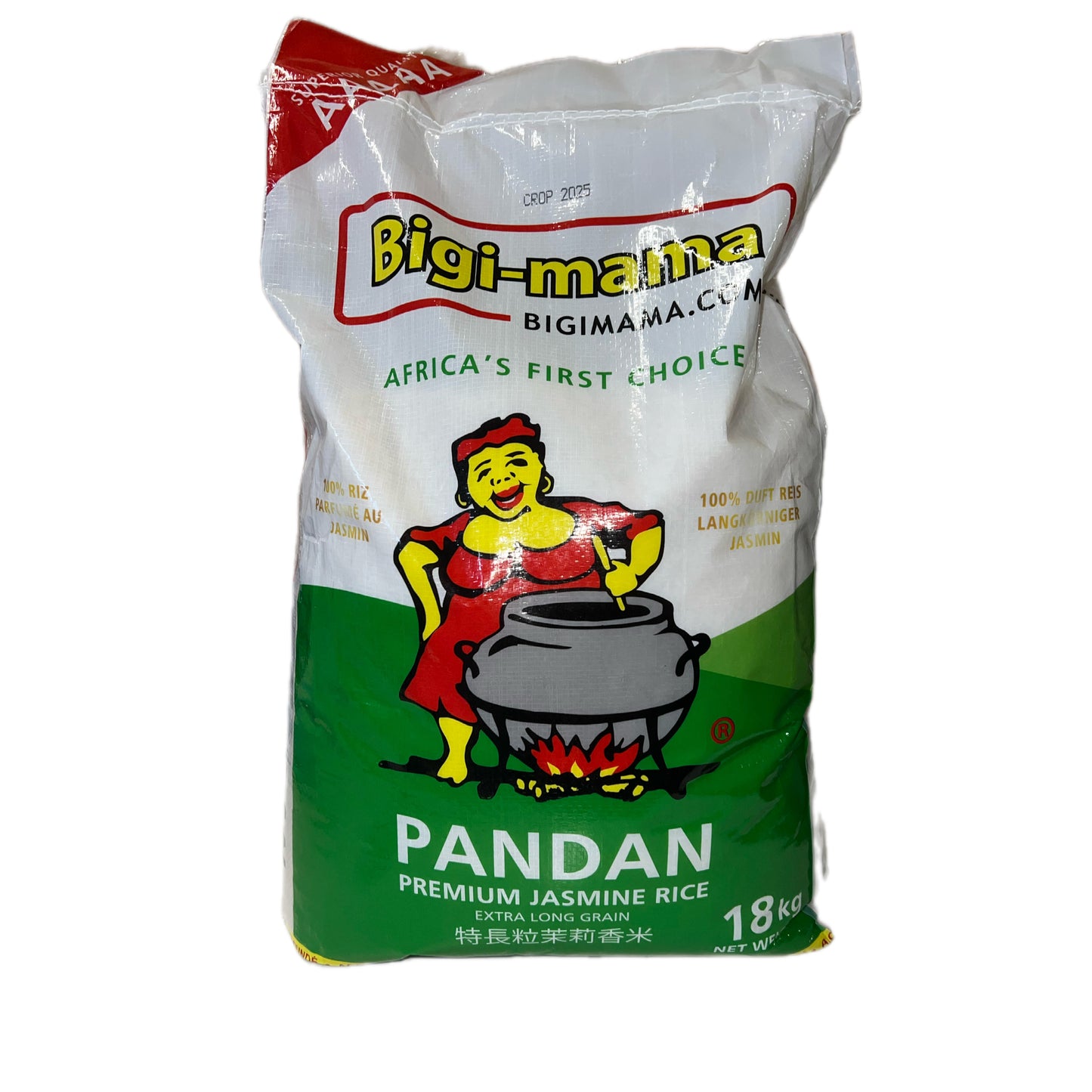 Bigi-Mama Africa’s First Choice Pandan Premium Jasmine Ris – Extra Long Grain 18 kg