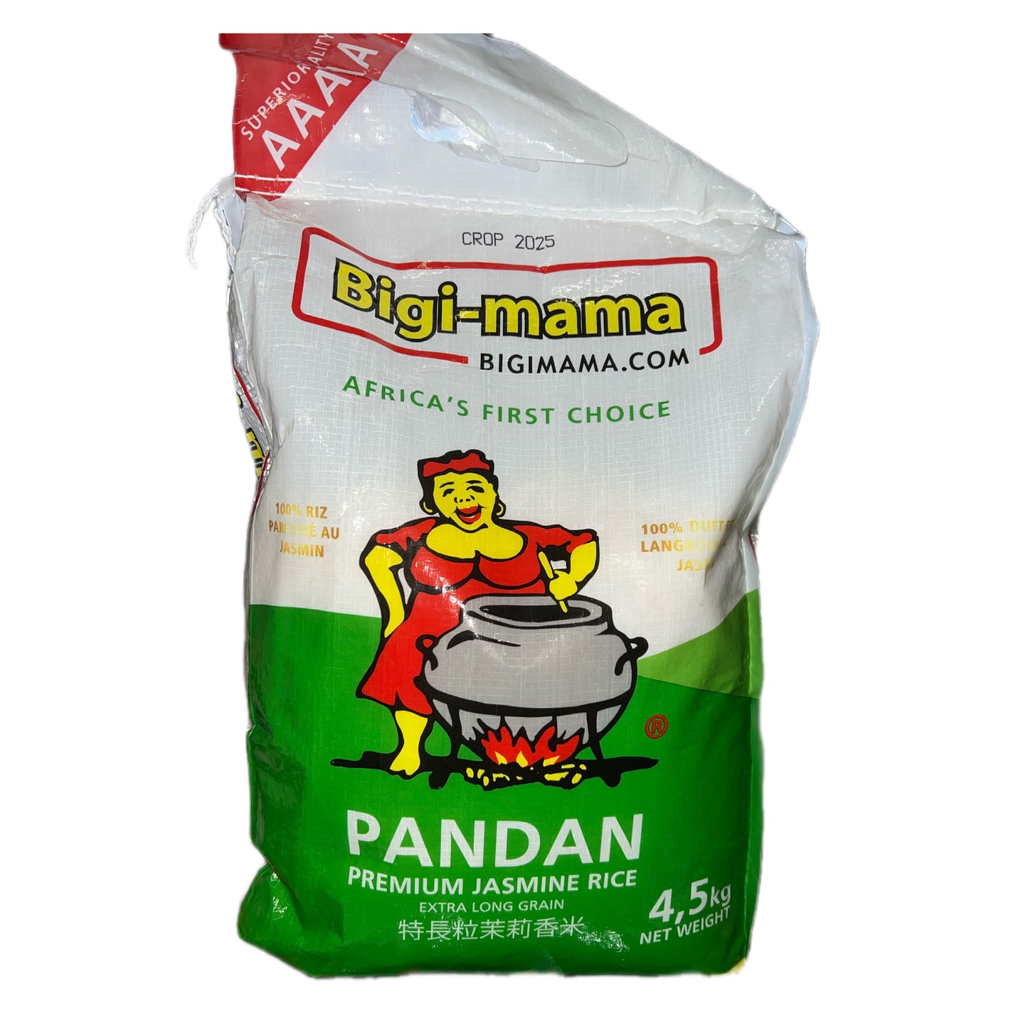 Bigi-Mama Africa’s First Choice Pandan Premium Jasmine Ris – Extra Long Grain 4,5 kg