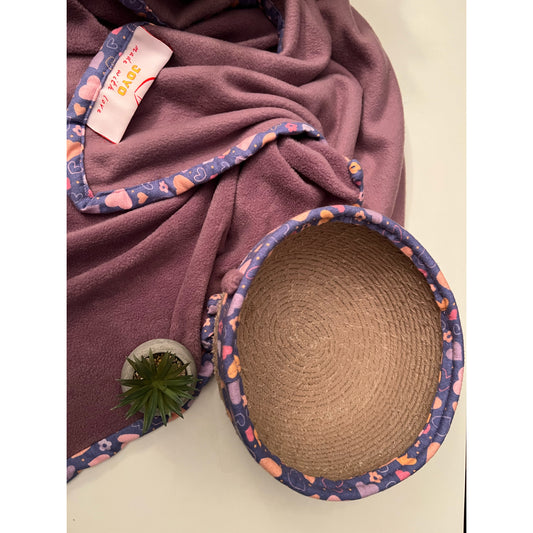 Handmade baby blanket and decorative basket Set