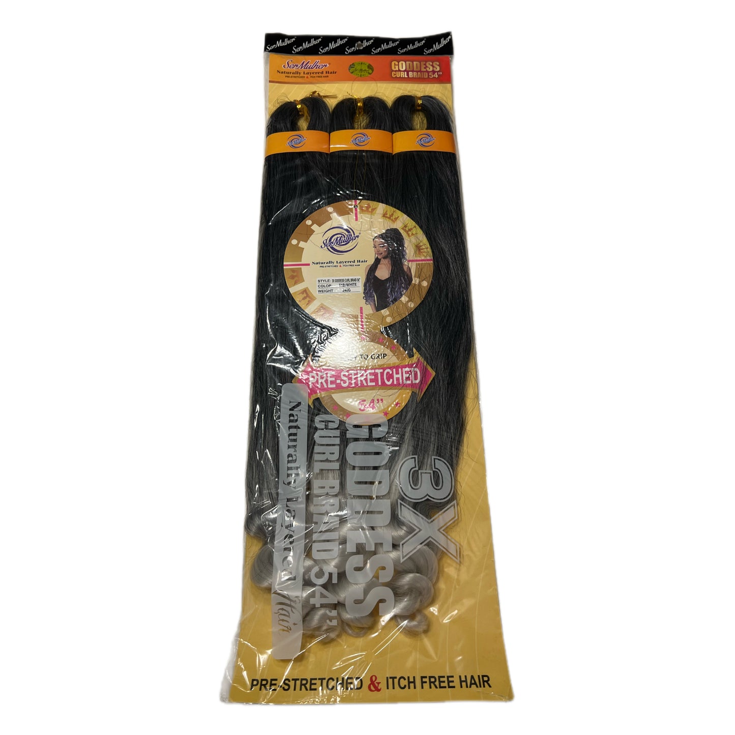 Goddess curl braid T1B/white