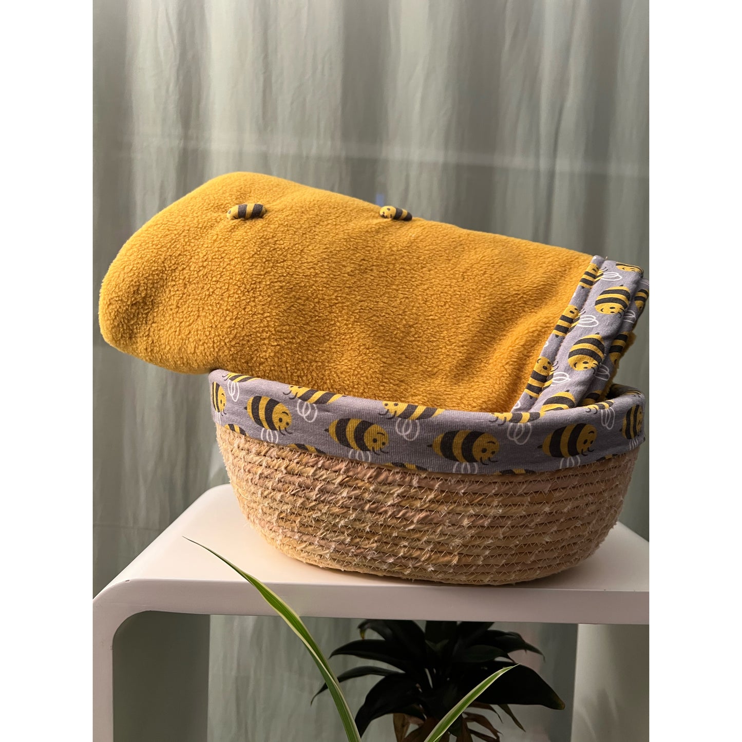 Handmade baby blanket and decorative basket Set