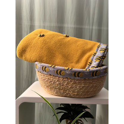 Handmade baby blanket and decorative basket Set