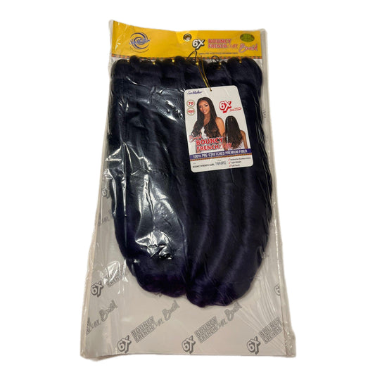 Bouncy French curl T 1B/purple