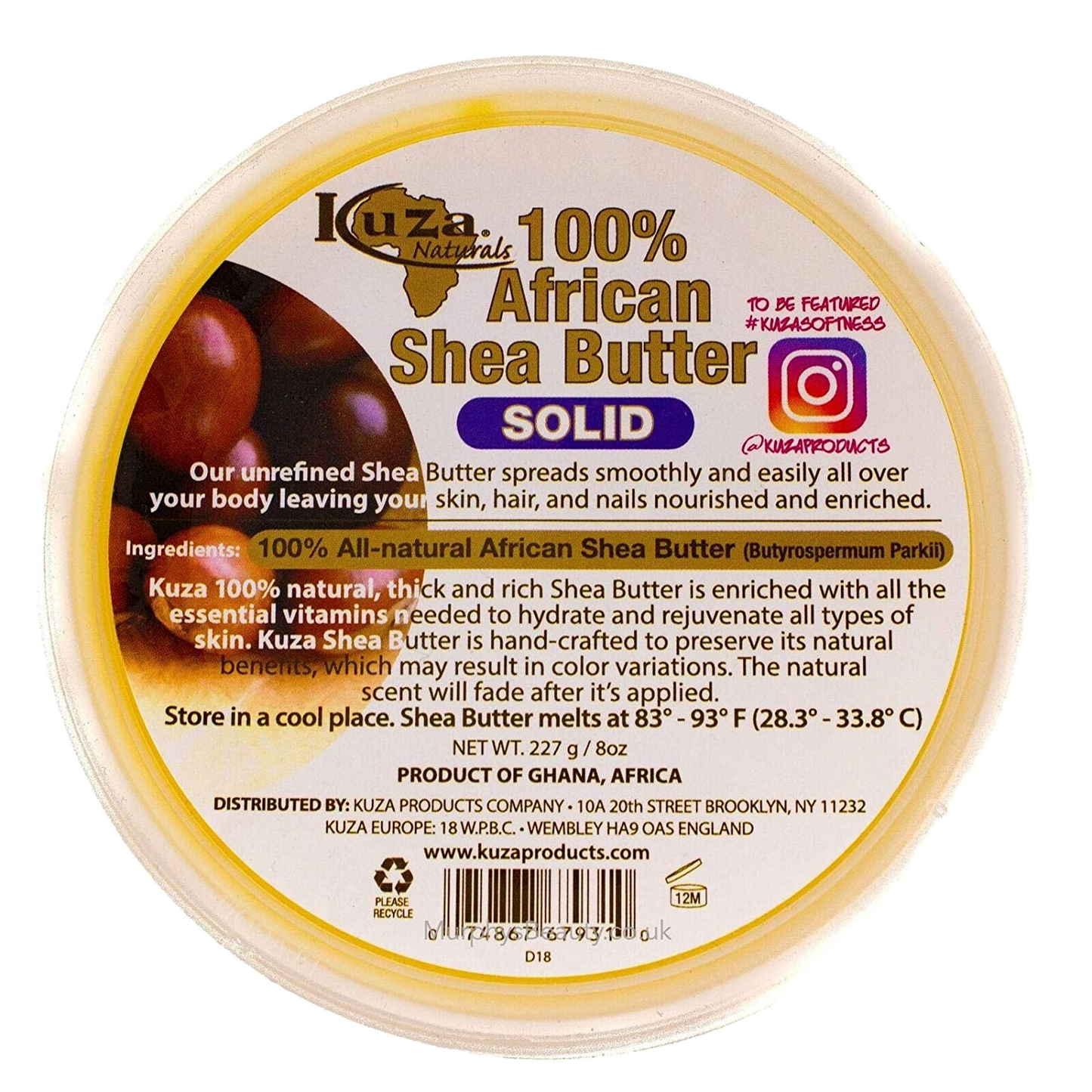 100% African Shea Butter  Solid