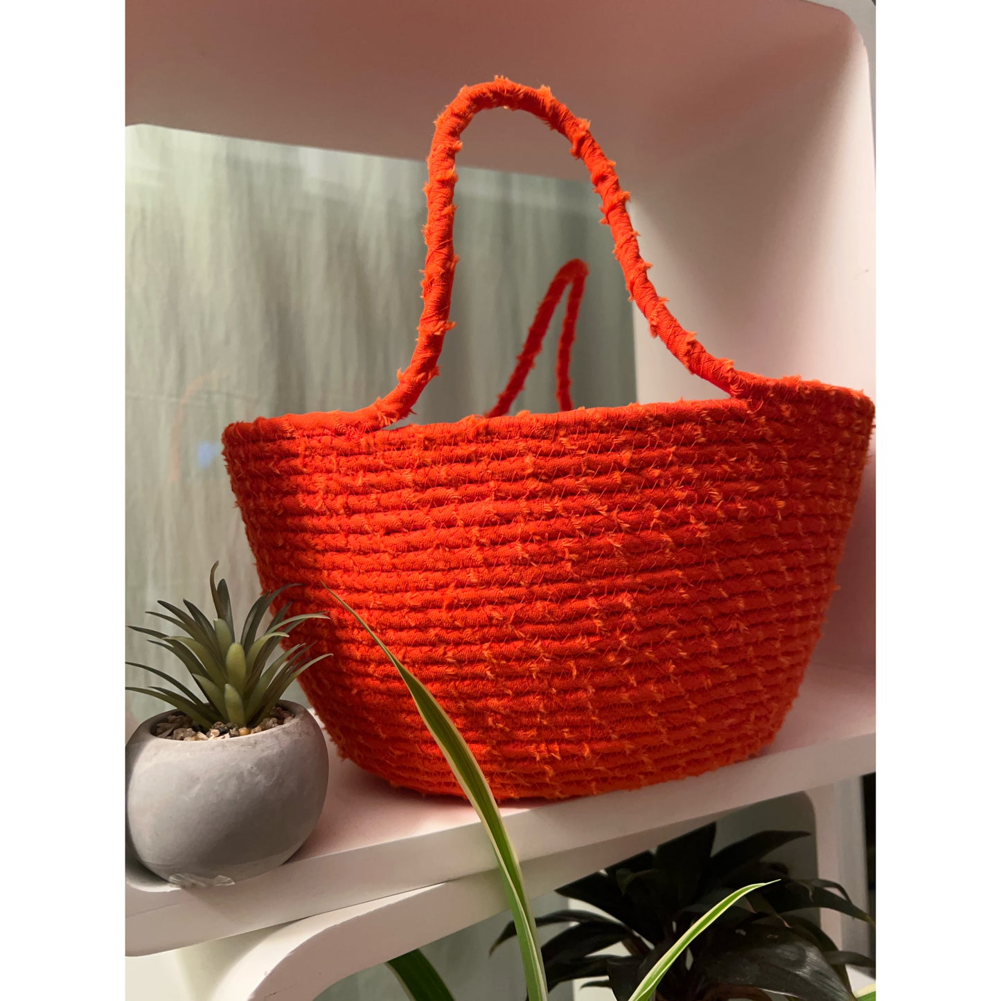 Handmade baby blanket and decorative basket with hand Set